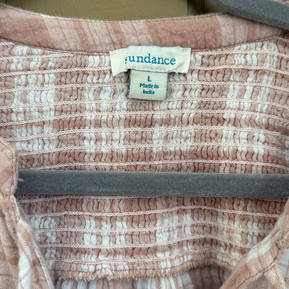 Sundance Blush Plaid Women's Blouse. Size L 100% cotton - Picture 2 of 10